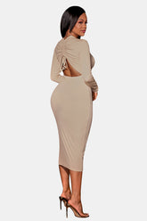 Robe zippée à découpes et cordon de serrage